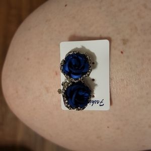 Sapphire Blue Rose Earrings